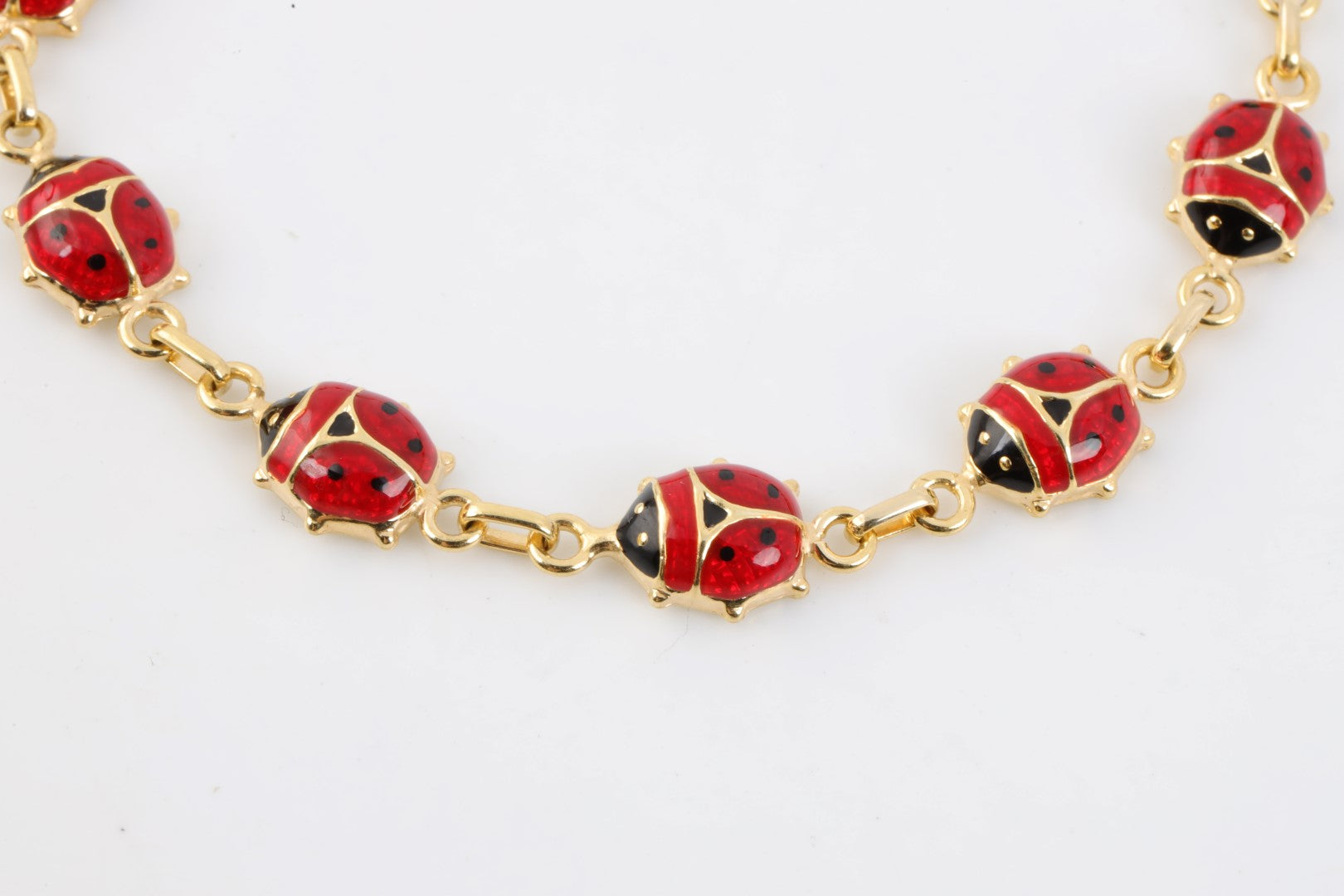 7 14k Yellow Gold Enamel Ladybug Bracelet (6.00g.) – Chorost & Co.