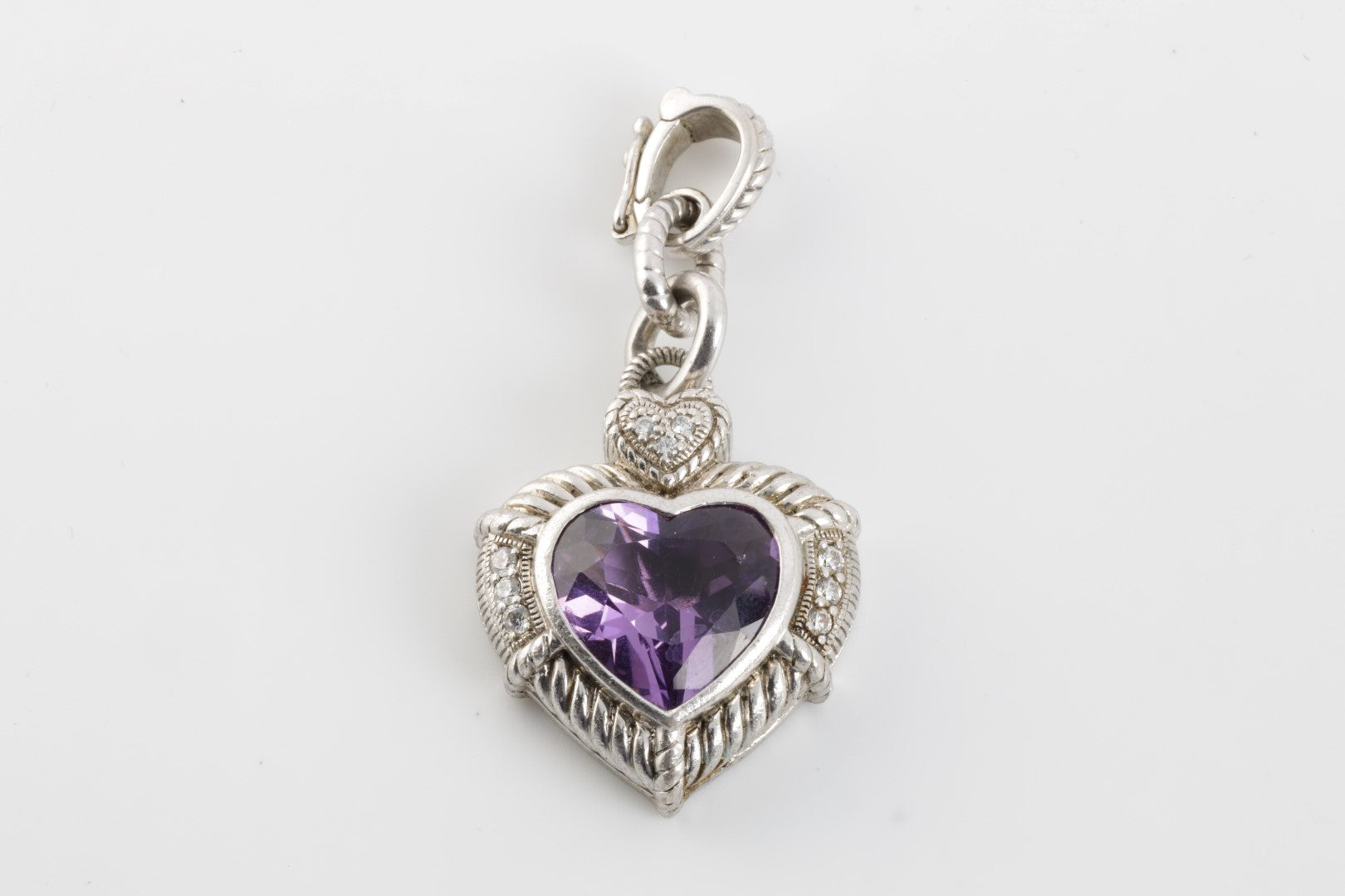 Judith buy Ripka Sterling Silver Heart Amethyst Gold Tone Pendant ($550)