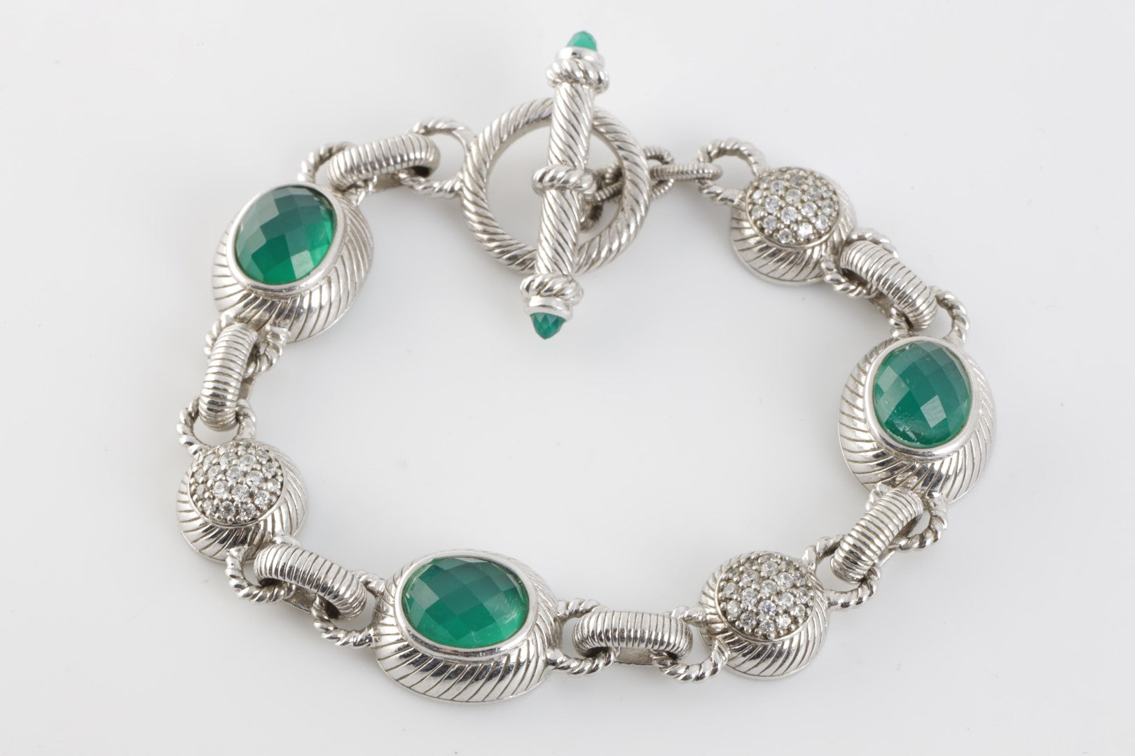 JUDITH RIPKA* 925 Sterling Silver Turquoise Cuff top Bracelet