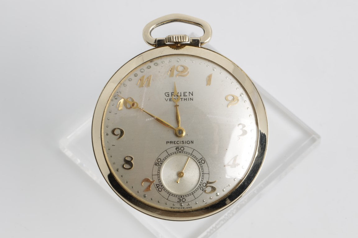 Gruen veri thin pocket watch outlet value