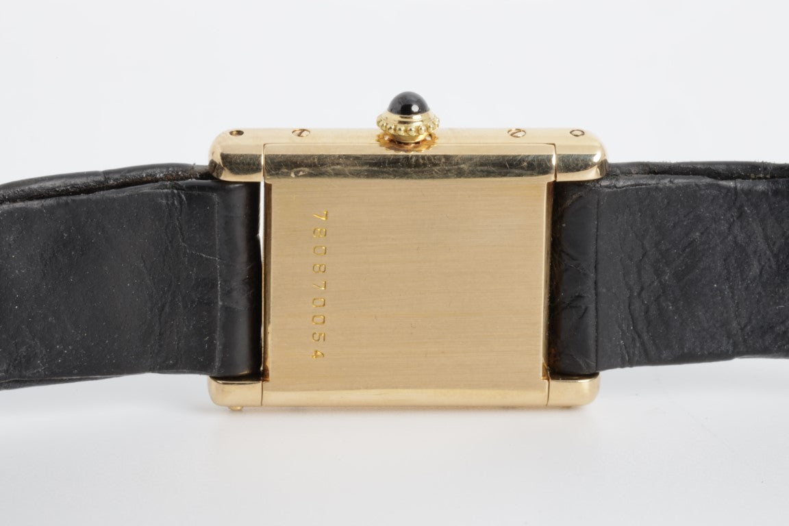 Cartier Tank Louis 18k Yellow Gold Brown Strap Ladies Watch W1529856